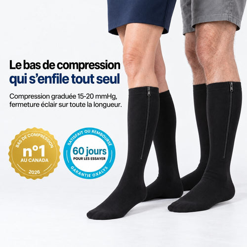 Bas de compression Oxalys, n°1 au Canada, garantie 60 jours