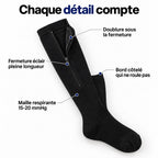 Détails du bas : fermeture éclair, doublure, maille respirante
