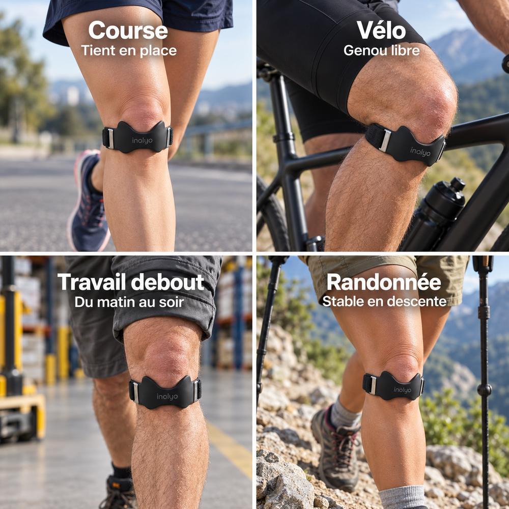 Sangle rotulienne pour la course, le vélo, la randonnée et le travail debout