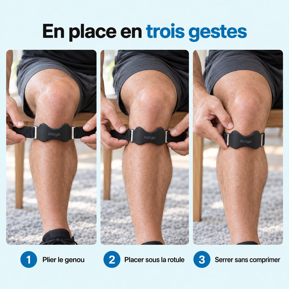Mise en place de la sangle rotulienne en trois gestes