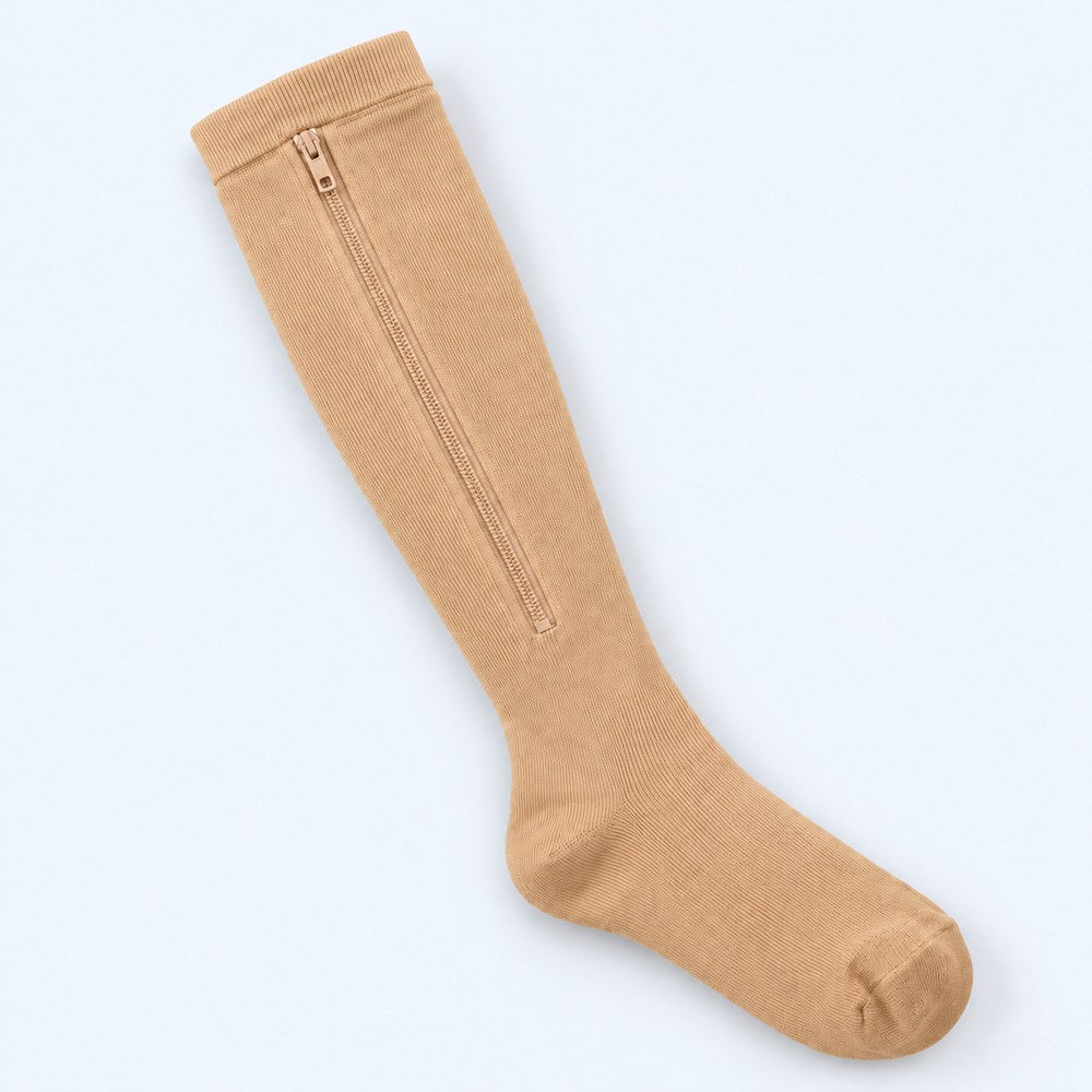 Bas de contention zippés Oxalys en beige