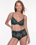 Culotte en dentelle vert foret, dentelle florale