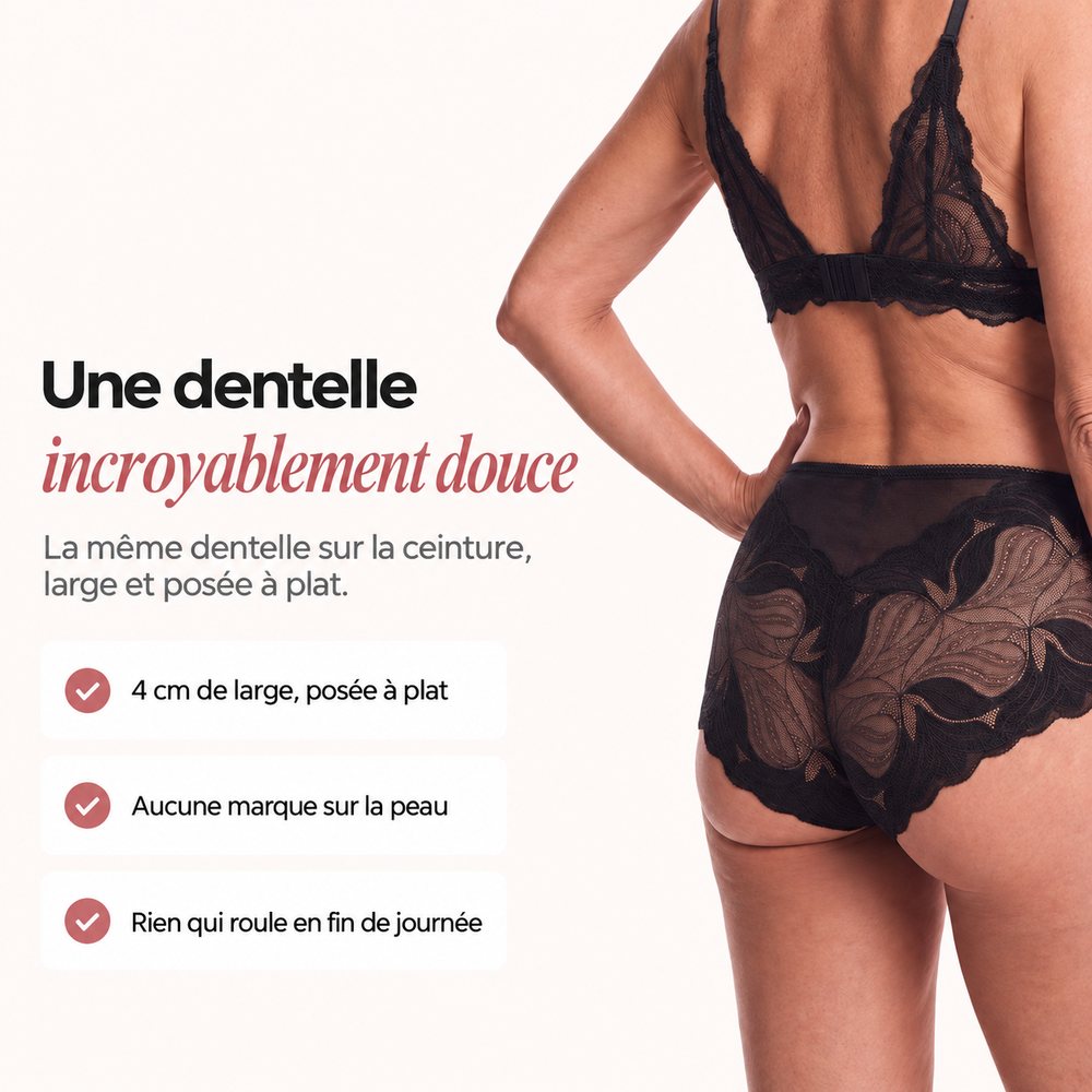 Ceinture large et plate de la culotte italienne, vue de dos