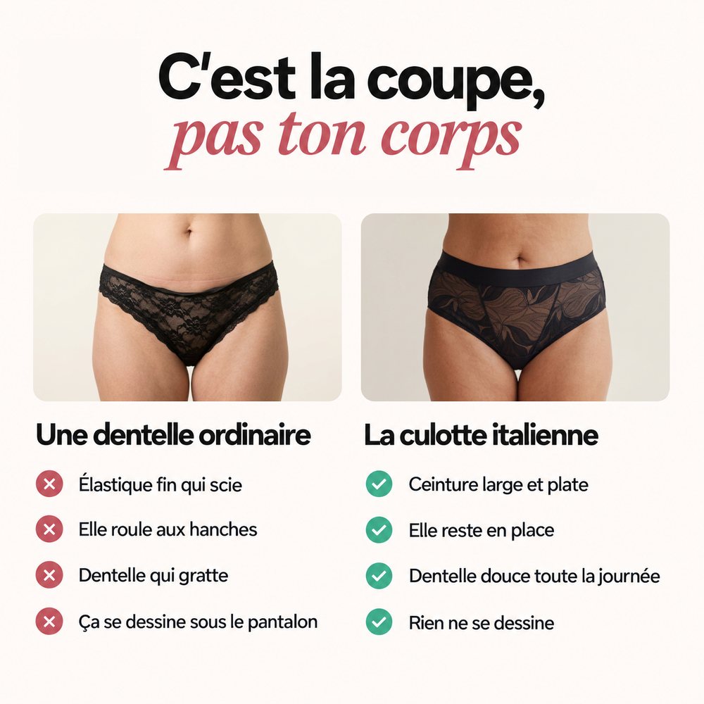 Comparatif entre une dentelle ordinaire et la culotte italienne