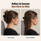 Comparaison entre une pince crabe et la pince aimantée derrière la tête