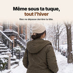 Pince aimantée portée sous une tuque l’hiver