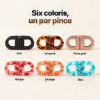 Les six coloris de la pince aimantée