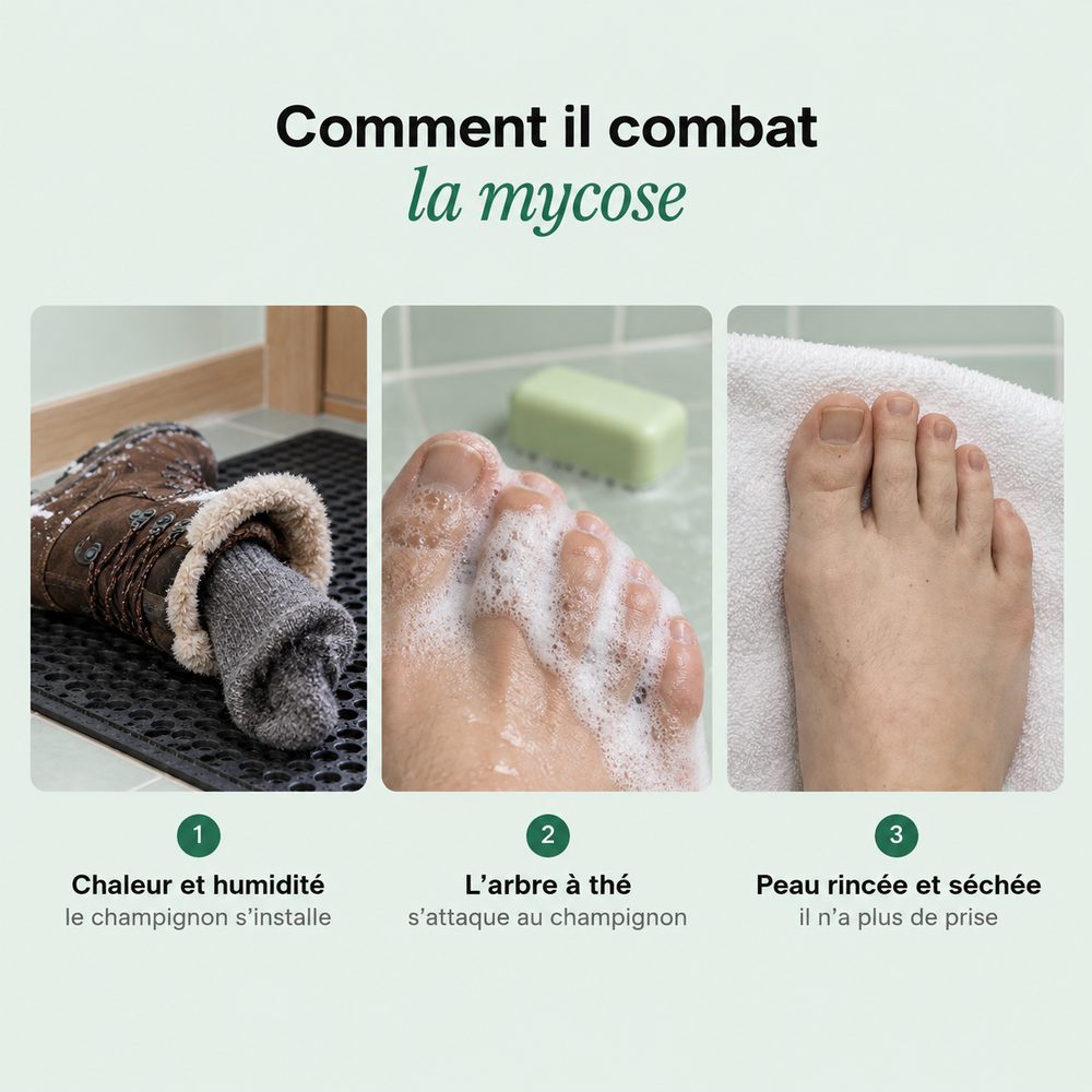Comment le savon combat la mycose : chaleur et humidité, arbre à thé, peau séchée