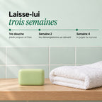 Frise des quatre premières semaines d’utilisation du savon anti-mycose