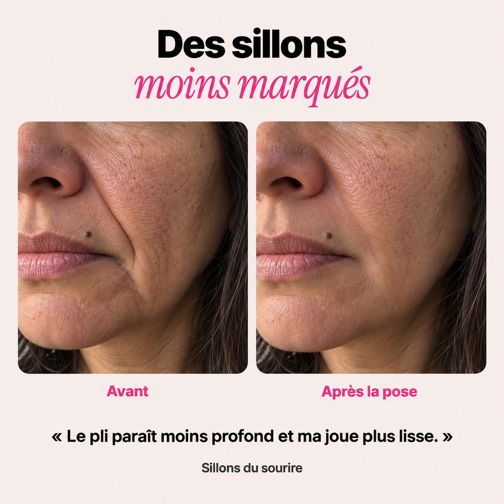 Avant et après, sillon du sourire