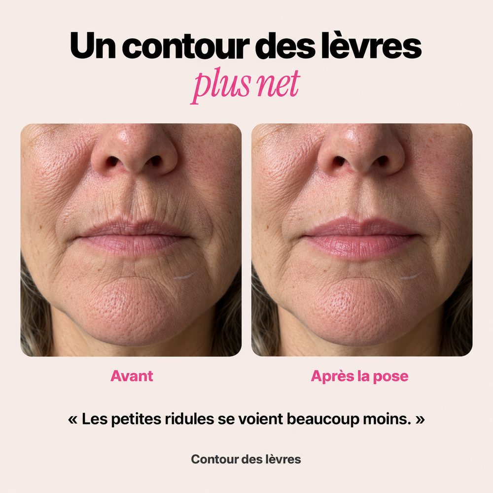 Avant et après, contour des lèvres