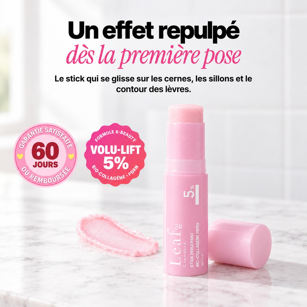 Stick repulpant rose et sa trace de baume