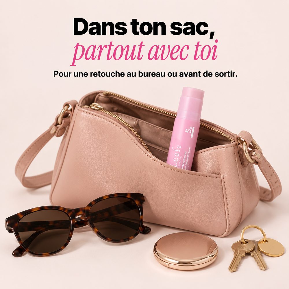 Le stick repulpant dans un sac à main